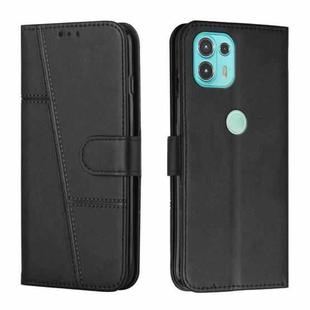 For Motorola Edge 20 Lite Stitching Calf Texture Buckle Leather Phone Case(Black)