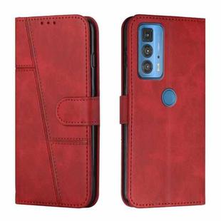 For Motorola Edge 20 Pro Stitching Calf Texture Buckle Leather Phone Case(Red)