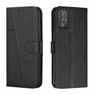 For Motorola Moto G Power 2022 Stitching Calf Texture Buckle Leather Phone Case(Black)