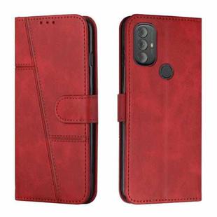 For Motorola Moto G Power 2022 Stitching Calf Texture Buckle Leather Phone Case(Red)