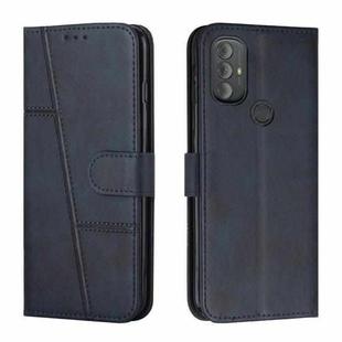 For Motorola Moto G Power 2022 Stitching Calf Texture Buckle Leather Phone Case(Blue)