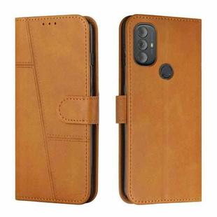 For Motorola Moto G Power 2022 Stitching Calf Texture Buckle Leather Phone Case(Yellow)