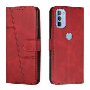 For Motorola Moto G31 / G41 Stitching Calf Texture Buckle Leather Phone Case(Red)