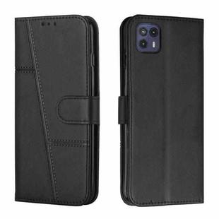 For Motorola Moto G50 5G Stitching Calf Texture Buckle Leather Phone Case(Black)