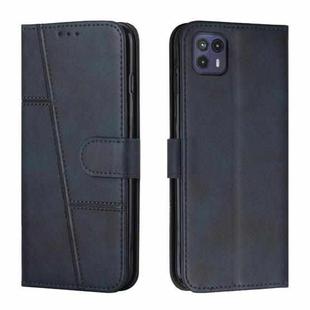 For Motorola Moto G50 5G Stitching Calf Texture Buckle Leather Phone Case(Blue)