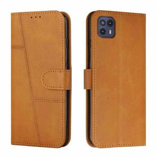 For Motorola Moto G50 5G Stitching Calf Texture Buckle Leather Phone Case(Yellow)