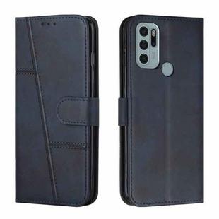 For Motorola Moto G60S Stitching Calf Texture Buckle Leather Phone Case(Blue)