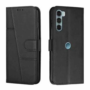 For Motorola Moto G200 5G / Edge S30 Stitching Calf Texture Buckle Leather Phone Case(Black)