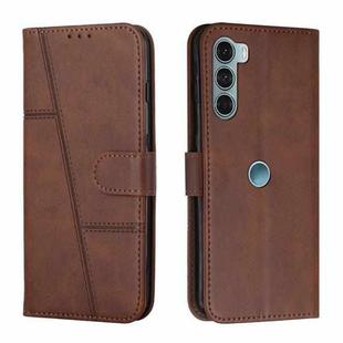 For Motorola Moto G200 5G / Edge S30 Stitching Calf Texture Buckle Leather Phone Case(Brown)