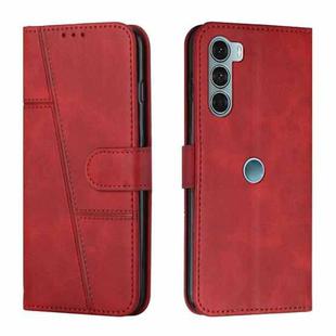 For Motorola Moto G200 5G / Edge S30 Stitching Calf Texture Buckle Leather Phone Case(Red)
