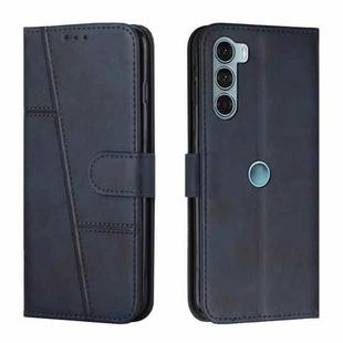 For Motorola Moto G200 5G / Edge S30 Stitching Calf Texture Buckle Leather Phone Case(Blue)