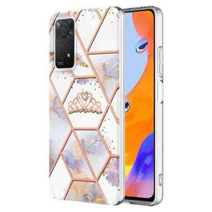 For Xiaomi Redmi Note 11 Pro 5G / 4G Splicing Marble Flower Pattern TPU Phone Case(Crown)