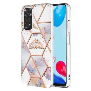For Xiaomi Redmi Note 11S/ Note 11 4G Splicing Marble Flower Pattern TPU Phone Case(Crown)