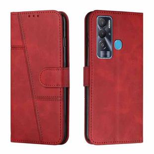 For Tecno Pova Neo Stitching Calf Texture Buckle Leather Phone Case(Red)