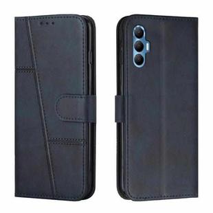 For Tecno Spark 8P Stitching Calf Texture Buckle Leather Phone Case(Blue)