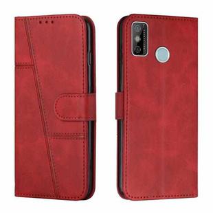 For Tecno Spark Go 2020 / Spark 6 Go Stitching Calf Texture Buckle Leather Phone Case(Red)