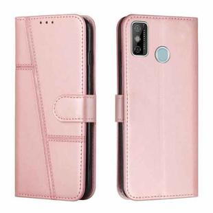 For Tecno Spark Go 2020 / Spark 6 Go Stitching Calf Texture Buckle Leather Phone Case(Pink)