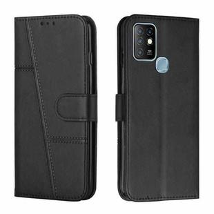 For Infinix Hot 10 Stitching Calf Texture Buckle Leather Phone Case(Black)