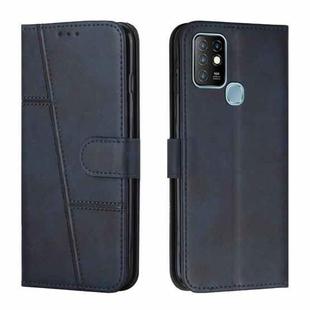 For Infinix Hot 10 Stitching Calf Texture Buckle Leather Phone Case(Blue)