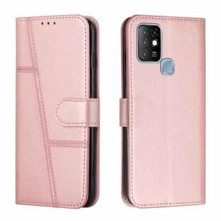 For Infinix Hot 10 Stitching Calf Texture Buckle Leather Phone Case(Pink)
