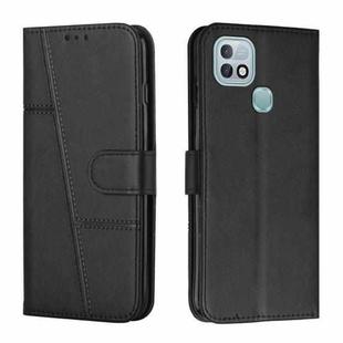 For Infinix Hot 10i Stitching Calf Texture Buckle Leather Phone Case(Black)