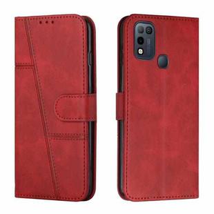 For Infinix Hot 10 Play / Smart 5 2021 Stitching Calf Texture Buckle Leather Phone Case(Red)