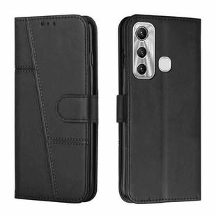 For Infinix Hot 11 Stitching Calf Texture Buckle Leather Phone Case(Black)