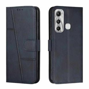 For Infinix Hot 11 Stitching Calf Texture Buckle Leather Phone Case(Blue)