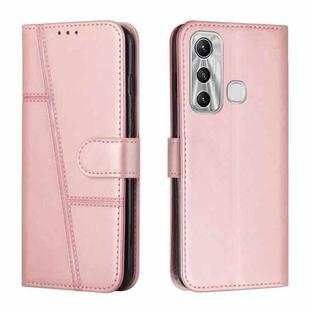 For Infinix Hot 11 Stitching Calf Texture Buckle Leather Phone Case(Pink)