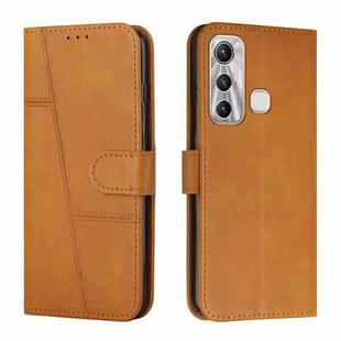For Infinix Hot 11 Stitching Calf Texture Buckle Leather Phone Case(Yellow)