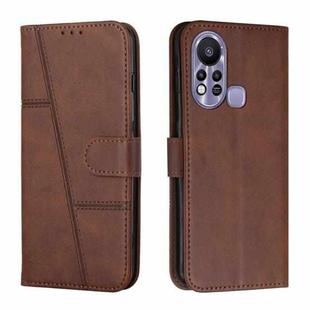 For Infinix Hot 11S with Fingerprint Hole Stitching Calf Texture Buckle Leather Phone Case(Brown)