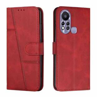 For Infinix Hot 11S with Fingerprint Hole Stitching Calf Texture Buckle Leather Phone Case(Red)