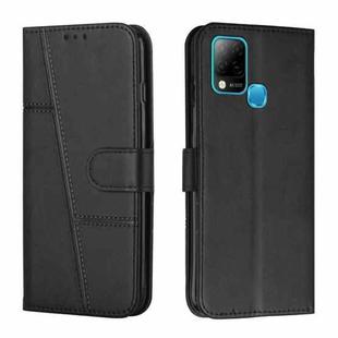 For Infinix Hot 10S / 10T / 10S NFC Stitching Calf Texture Buckle Leather Phone Case(Black)