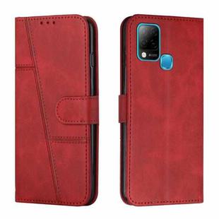 For Infinix Hot 10S / 10T / 10S NFC Stitching Calf Texture Buckle Leather Phone Case(Red)