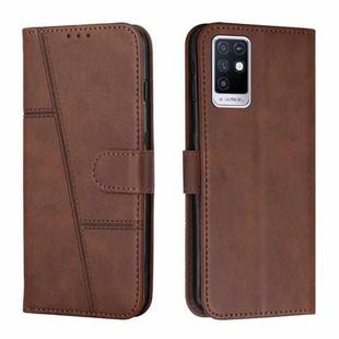 For Infinix Note 10 Stitching Calf Texture Buckle Leather Phone Case(Brown)