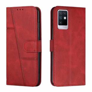 For Infinix Note 10 Stitching Calf Texture Buckle Leather Phone Case(Red)