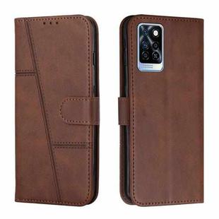 For Infinix Note 10 Pro Stitching Calf Texture Buckle Leather Phone Case(Brown)