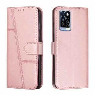 For Infinix Note 10 Pro Stitching Calf Texture Buckle Leather Phone Case(Pink)