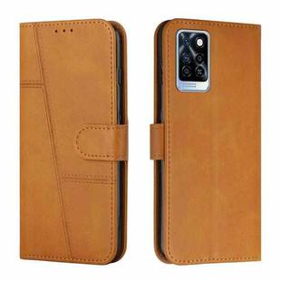 For Infinix Note 10 Pro Stitching Calf Texture Buckle Leather Phone Case(Yellow)