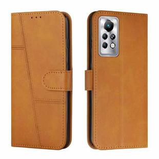 For Infinix Note 11 Pro / 11S Stitching Calf Texture Buckle Leather Phone Case(Yellow)