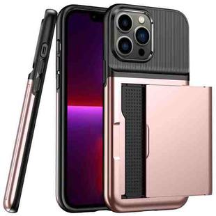 Push Card Armor Phone Case For iPhone 11 Pro(Pink)