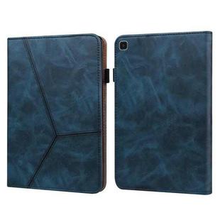 For Samsung Galaxy Tab A7 Lite T220/T225 Solid Color Embossed Striped Leather Tablet Smart Case(Blue)