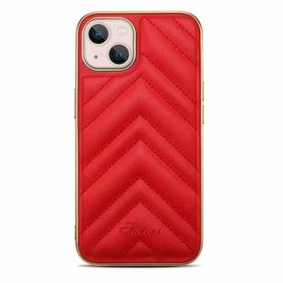 D-03 PU Leather + TPU + PC + Electroplated Phone Case For iPhone 13(Red)