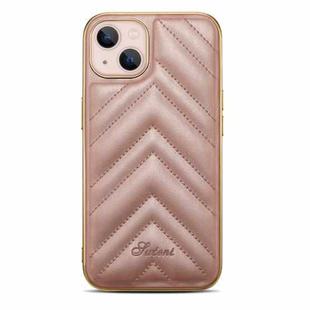 D-03 PU Leather + TPU + PC + Electroplated Phone Case For iPhone 13 Pro Max(Rose Gold)