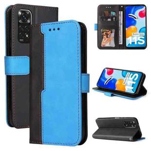 For Xiaomi Redmi Note 11 4G International/11S 4G International Stitching-Color PU Leather Phone Case(Blue)
