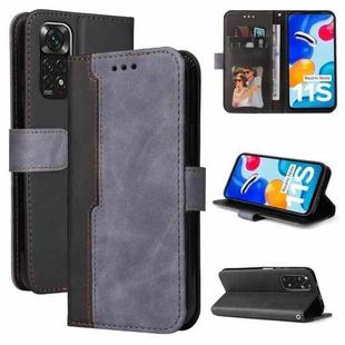 For Xiaomi Redmi Note 11 4G International/11S 4G International Stitching-Color PU Leather Phone Case(Grey)