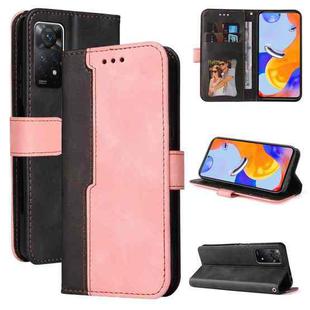 For Xiaomi Redmi Note 11 Pro 4G&5G International /11E Pro 5G CN Version Stitching-Color PU Leather Phone Case(Pink)