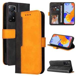 For Xiaomi Redmi Note 11 Pro 4G&5G International /11E Pro 5G CN Version Stitching-Color PU Leather Phone Case(Orange)