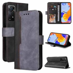 For Xiaomi Redmi Note 11 Pro 4G&5G International /11E Pro 5G CN Version Stitching-Color PU Leather Phone Case(Grey)