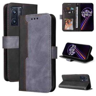 For OPPO Realme 9 Pro+ Stitching-Color PU Leather Phone Case(Grey)